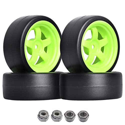 HobbyPark Hard Plastic 12mm Hex RC Drift Wheels and Tires for 1/10 Scale Tamiya HPI Traxxas Kyosho...