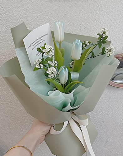 Light Beige Grey Crepe Paper Solid Color Matte Waterproof Floral Wrapping Paper Bouquet Packaging Paper 22.8In X 22.8In 10 Sheets #TOP1