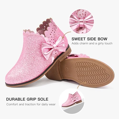 Image of Dufannie Girls Ankle Boots Girls Booties Toddler Little Big Kids Fall Boot