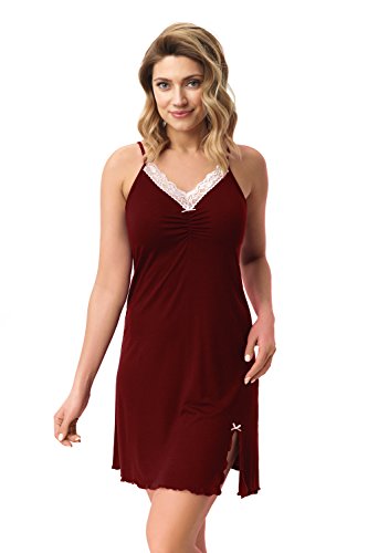 Unbekannt Sexy Damen Nachtwäsche Dessous Nachtkleid Reizwäsche Negligee 9 Farben #8109 (Bordeaux)