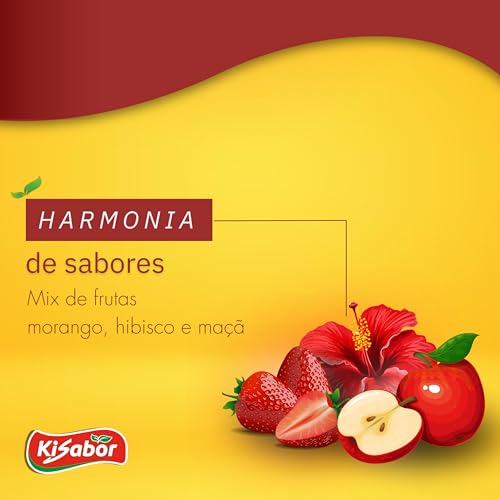 Kisabor, Chá de Morango Flores & Frutas, Para infusão, 15 Gramas com 10 Saquinhos
