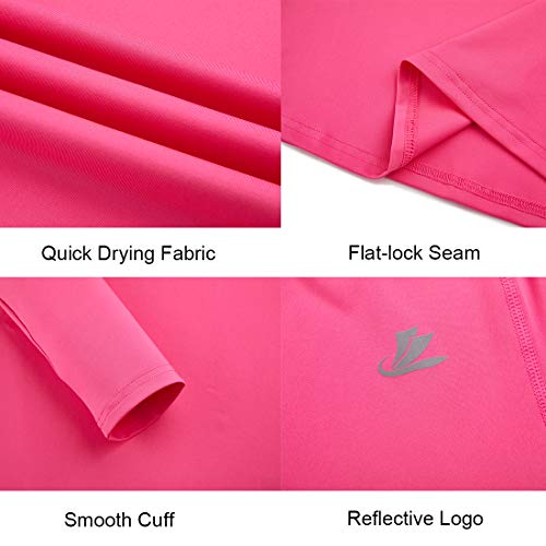 Devoropa Youth Boys Compression Shirt Long Sleeve Football Baseball Undershirt Quick Dry Sports Baselayer Pink L #TOP4
