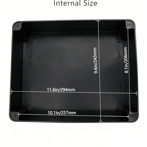 Image of Junction Box, Reserved Holes Electrical Boxes Waterproof IP65 ABS Plastic Electrical Power Cord Enclosure Project Box Black 11.8 x 7.9 x 4.7 inch(300x200x120mm)