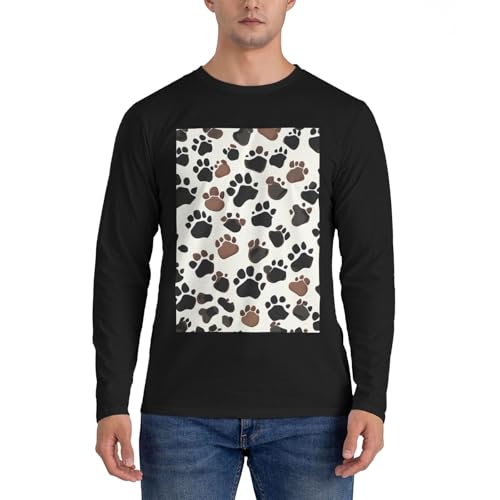 Chemise manches longues homme à imprimé pattes idéale pour le week-end