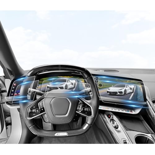 BIBIBO 6Pcs for 2026 Chevy Corvette Screen Protector 2026 Chevy Corvette (12.7-Inch Navi +14-Inch Dashboard +6.6" Auxiliary Touchscreen Nano Film 2026 Corvette Accessories