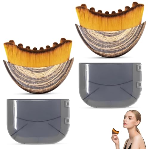 2 cepillos linfáticos faciales ergonómicos diseñados cepillos linfáticos faciales precisos, contorno facial, masaje de drenaje linfático, cepillo facial compacto para un ajuste preciso de la piel
