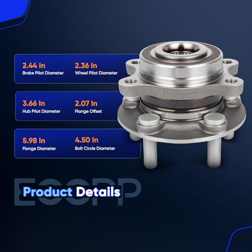 Image of ECCPP 2-Piece 513394 Wheel Hub Bearing for Lincoln MKZ 2017-2020 | for Lincoln MKX 2016-2018 5 lugs w /ABS Sensor Pre-Greased Sealed