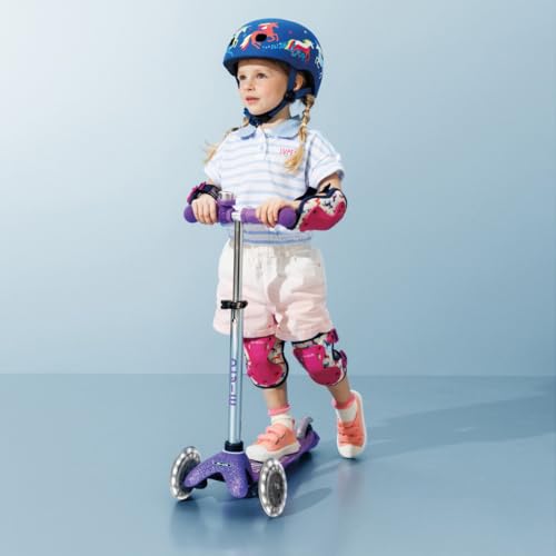 Micro Mobility mini micro Deluxe Fairy Glitter mit LED Rollen, H&ouml;henverstellbar, ab 2-5 Jahren in der Farbe Violett glitzernd, MMD207