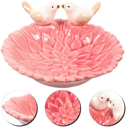 NUOBESTY Seramik Servis Tabağı Tatlı Tabağı Takı Kasesi Şekerleme Kabı Pembe Seramik Tabak Atıştırmalıklar, Kuru Meyveler ve Dekorasyon için - Görsel 5