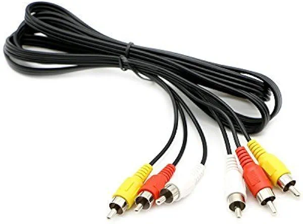 PASOW 3 RCA Cable Audio Video Composite Male to Male DVD Cable (6 Feet) for Television