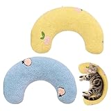 UYVPAER 3 Stück Katzen Kissen, Kissen Für Katzen Hundeu-Förmiges Kissen Zum Schlafen, Haustierkissen Katzenkissen Plüsch Haustierspielzeug Zum Schlafen Katze Kuscheltier Für Ausruhen, Spielen