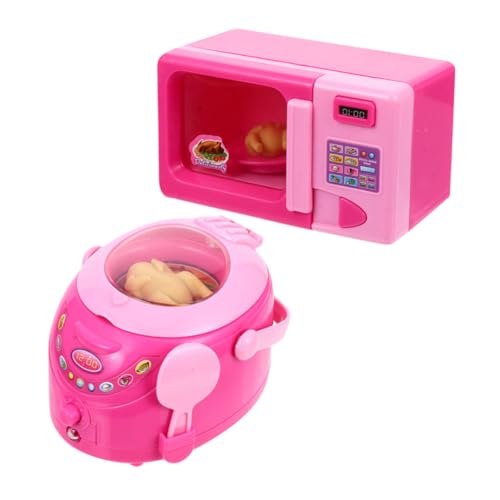 BESPORTBLE 2Pcs Kitchen Appliance Simulation for Fun Rice Cooker Microwave Play for Dollhouse Play and Creative Pretend Cooking Activities