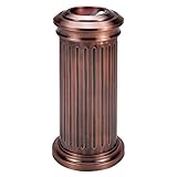Mülleimer für den Außenbereich, Mülleimer für öffentliche Plätze, Mülleimer mit römischer Säule und Aschenbecher, runder Retro-Mülleimer für Hotel-Einkaufszentren, Schwerer Mülleimer (braun)