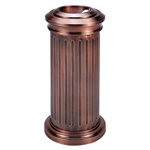 Papelera para exteriores, papelera para plazas públicas, papelera con forma de columna romana, papelera con cenicero, papelera redonda retro para hoteles, centros comerciales, pasillos, papelera en e