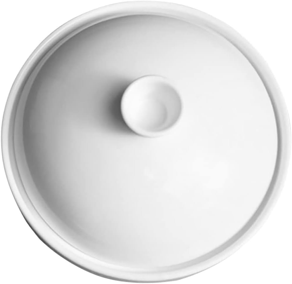 Ceramic Steamed Bowl Lid Elegant Container for Soup Yogurt Pudding and Oatmeal for Housewarming and Dining Decor