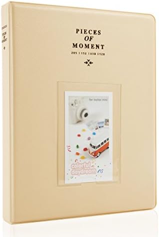 CAIUL Compatible 128 Pockets Mini Photo Album for Fujifilm Instax Mini 7s 8 8+ 9 25 26 50s 70 90 Film, Polaroid PIC-300 Z2300 Film (Beige)