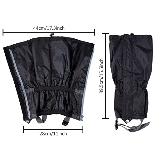 QH-Shop Guêtres de Randonnée Étanche Guêtres Neige Guêtres de Botte pour Homme y Femme Outdoor Randonnée Montagne Chasse Ski Escalade, 1 Paire Noire - Image 5