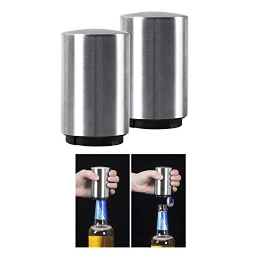 Abridor automático de garrafas de cerveja com tampa magnética, aço inoxidável, prateado da homozy
