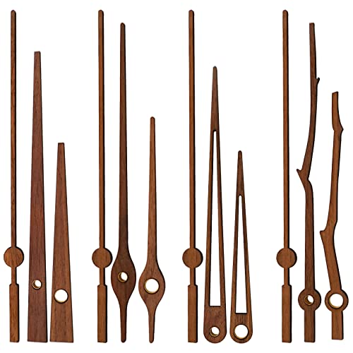 4 Pack Walnut Wood Clock Hands And Quartz Clock Movement, Non-Ticking Silent Clock Mechanism Replacement, Fit 12-14 Inches Clock #TOP7