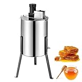 Centrifugeuse Extracteur de Miel Electrique Centrifugeuse à Tambour Rotatif en Acier Inoxydable pour L'Apiculture Extracteur Miel Radiaire avec Couvercle Transparent et Moteur 3Frame