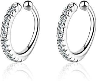 18K Gold Plated 925 Sterling Sliver Adjustable Fake Ear Cuff Earrings No Piercing Earcuff Earrings Clip on Ear Cuffs for Non Pierced Ear