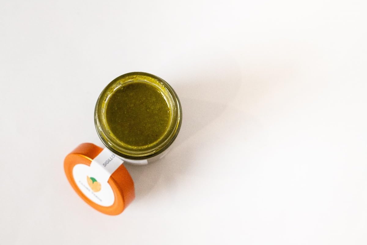 Corazón Verde - Pesto de pistachos y champiñones porcini - Ideal para pasta, pizza, sabrosas bruschetta o deliciosos segundos platos - SIN GLUTEN - Paquete de 4 unidades. desde 190gr. Caduno