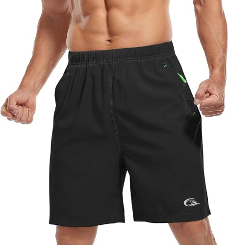 Image of CBlue Men's Outdoor Quick Dry Lightweight Sports Shorts with 2 Zipper Pockets, Breathable Hiking Running Gym Workout Athletic Shorts | Quick Dry, Lightweight
