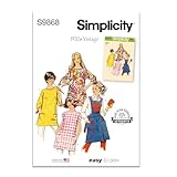 Simplicity SS9868A Vintage 1970's Potholder and Apron Sewing Pattern Packet, Design Code S9868, Sizes S-M-L-XL