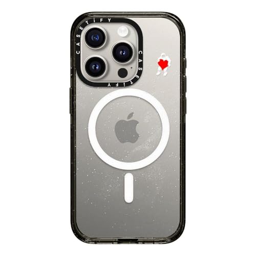 CASETiFY �C���p�N�g iPhone 15 Pro �P�[�X [MIL�K�i���� (4x MIL-STD-810G)/2.5m����̗����������N���A/MagSafe �ɑΉ�] - Love Space - 2 - �u���b�N