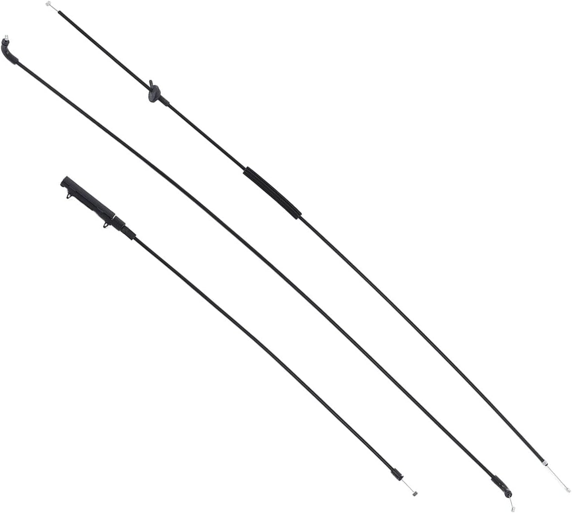 Car Engine Hood Release Cable Set Reliable Flexible Steel ABS Iron Material Replacement Engine Hood Cable for E65 745I 2002‑2005