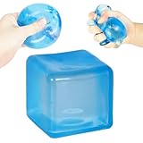 Ziporiajoy Squishy Ice Cube Stresswürfel – Transparentes Premium Fidget Toy mit Maltose-Gefühl, Lautloses Quetschspielzeug zum Stressabbau & Fokus, für Kinder & Erwachsene (Eiswürfel-Design)