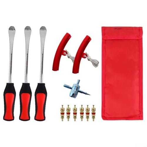 Kit de démontage de pneus tout-en-un 12 pièces comprenant des protections de jante et des noyaux de valve pour un entretien efficace