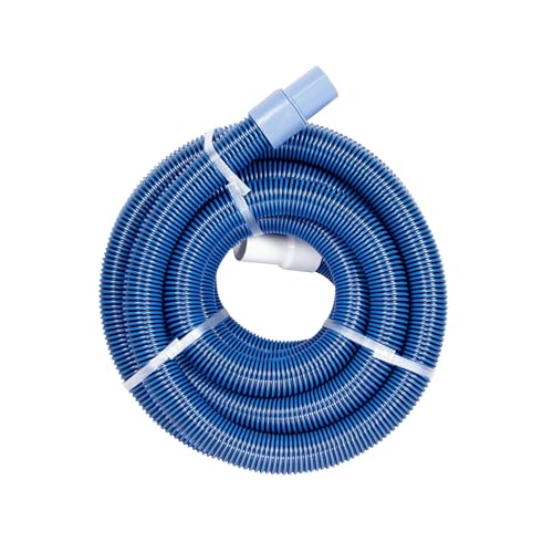 HydroTools Spiral Wound Vacuum Swimming Pool Hose with Swivel Cuff - 40' - Blue and White
