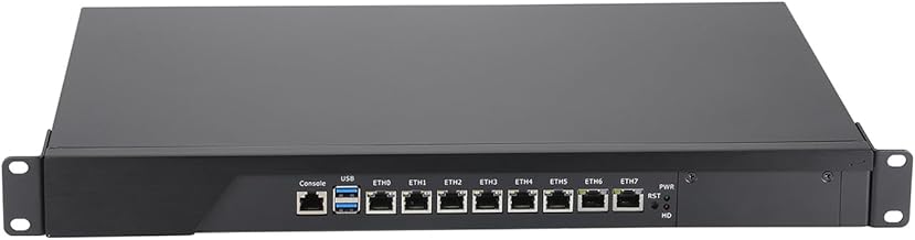 Firewall, VPN, 19 Inch 1U Rackmount Network Appliance, Mikrotik, PFSense, OPNsense, I3 4160, RS44, AES-NI, 8 x 2.5GbE 226-V LAN, Console, VGA, 0 RAM, 0 Storage, Barebone No System
