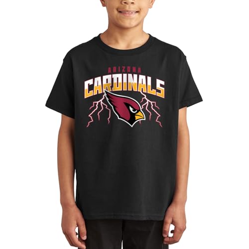Arizona Cardinals Team Lightning - Officially Licensed Kids Short Sleeve Fan T-Shirt for Boys & Girls