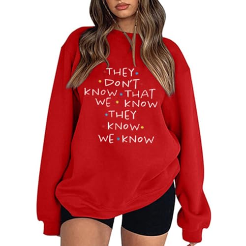 Sweats à lettres amples pour femmes rouge XL vêtement vintage gothique