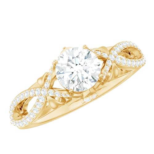 Certified 6 mm Lab Grown Diamond Crossover Engagement Ring, Ef-Vs Quality, Diamond Designer Ring - Gift For Women