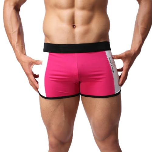 Men's Fitted Shorts Swim Trunks Color Block Patchwork Bodybuilding Workout Gym Running Tight Lifting Swimming Shorts