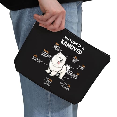 PYOUL Samoyed Inspired Gift Anatomy of A Samoyed Dog Makeup Bag Samoyed Mom Cosmetic Bag Samoyed Lover Gift Samoyed Merch (A Samoyed Dog B) - Image 2