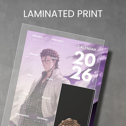 Image of 2026 Anime Calendar - Sosuke Aizen from Bleach | 12 inch x 18 inch size | Wall Decoration Aesthetic Calendars