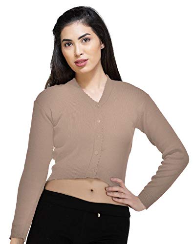 Image of Women Winter Wear V-Neck Full Sleeves Regular Fit Woollen Blouse