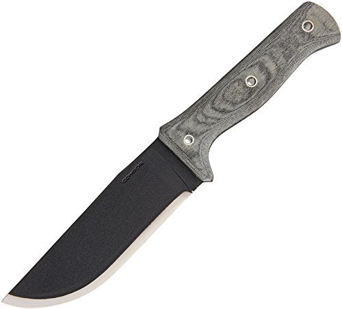 Condor Tool & Knife, Crotalus Knife, 5-1/2in Blade, Micarta Handle with Sheath, Black, 5 5/8"