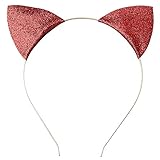 Cat Ears Headband, Glitter Cat Ear Hair Hoops for Women Girls Daily Wearing, Party Fancy Dress Cat W