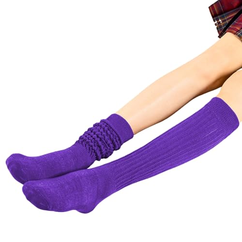 Image of DOOVID Slouch Knee High Cotton Long Scrunch Boot Socks for Women