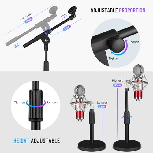 Pied de microphone de bureau stable 1058g pour éliminer les vibrations en réunion - 6