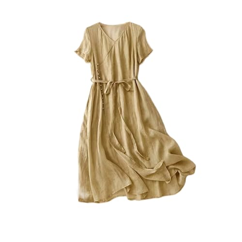 Robe d'été Qipao femme en coton style vintage chinois chic avec coupe lâche confortable