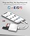 AkHolz SD Card Reader for iPhone iPad Built-in Dual Cords (Lightening, USB-C) Card Reader with SD MicroSD USB-A 3 Slots Trail Camera Memory Card Viewer Portable No App Required Plug and Play - White