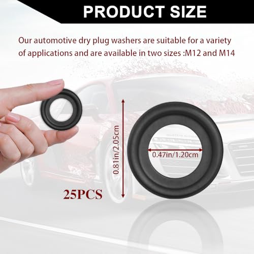 Image of 25PCS M12 Car Oil Drain Plug Gasket, Engine Oil Washer, Transmission Fluid Drain Plug Crush Washer, Car Replacement Accessories Engine Oil Pan Drain Plug Seal Universal for SUVs, Trucks (M12)