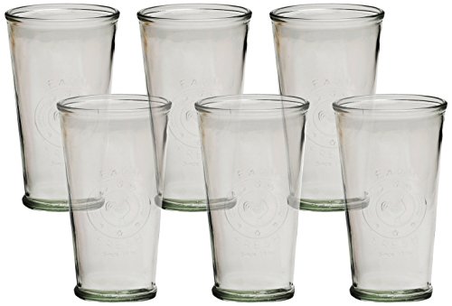 Circleware Rooster Ranch Drinking Glasses, Set of 6, 16 oz., Clear