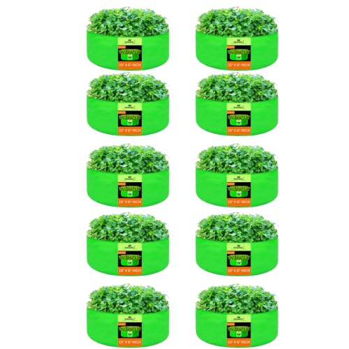Image of Kingwell Grow Bag 15x6 inch Pack of 10 For Terrace Garden Leafy Vegetable Plant Grow Bags Fruits Growing Containers For terrece Gardening